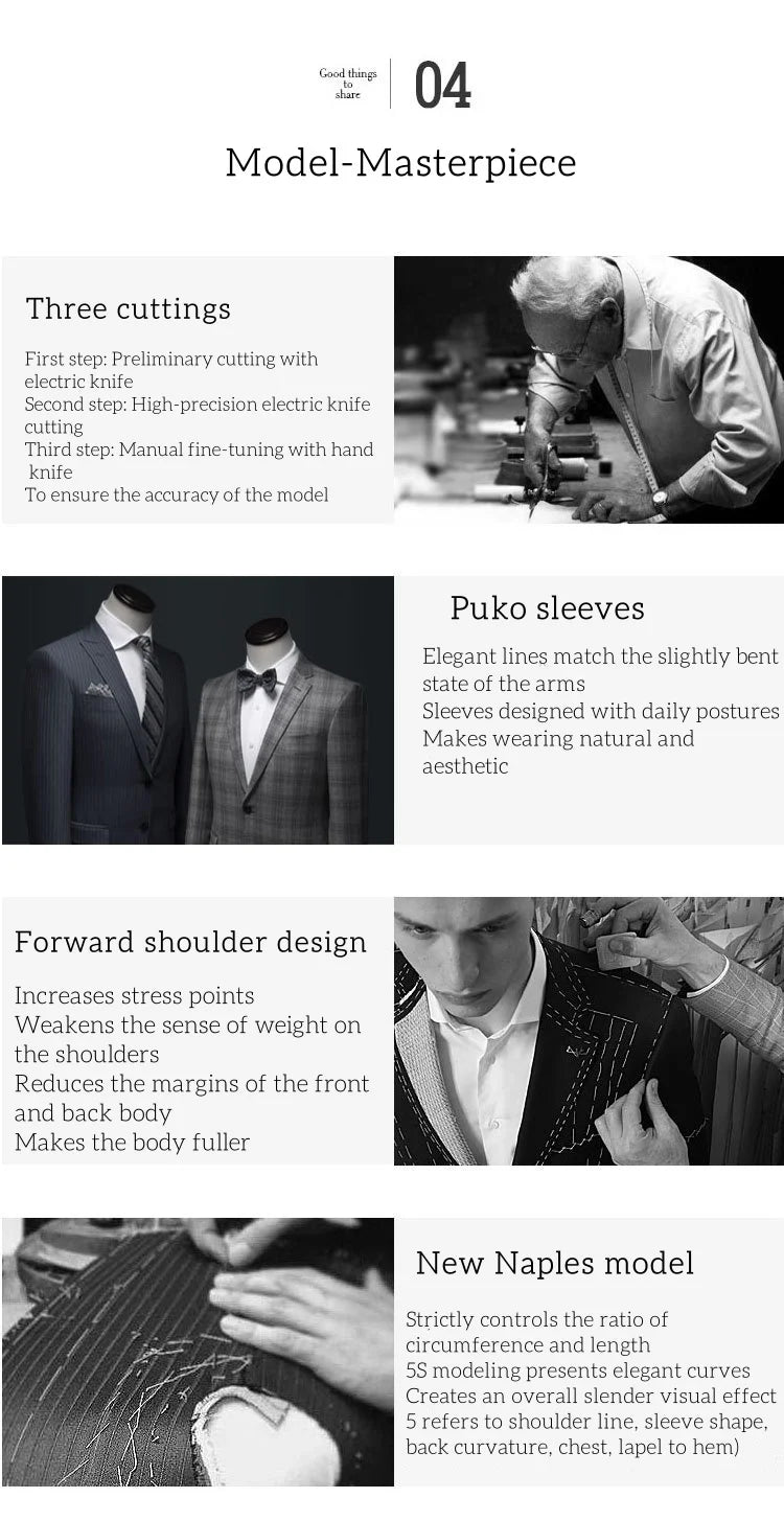 Peaky Blinders Men's 3-Piece Suit Vintage Plaid Wool Autumn/Winter Heavyweight New Style Jacket+Vest+Pants Slim Fit Formal Suit