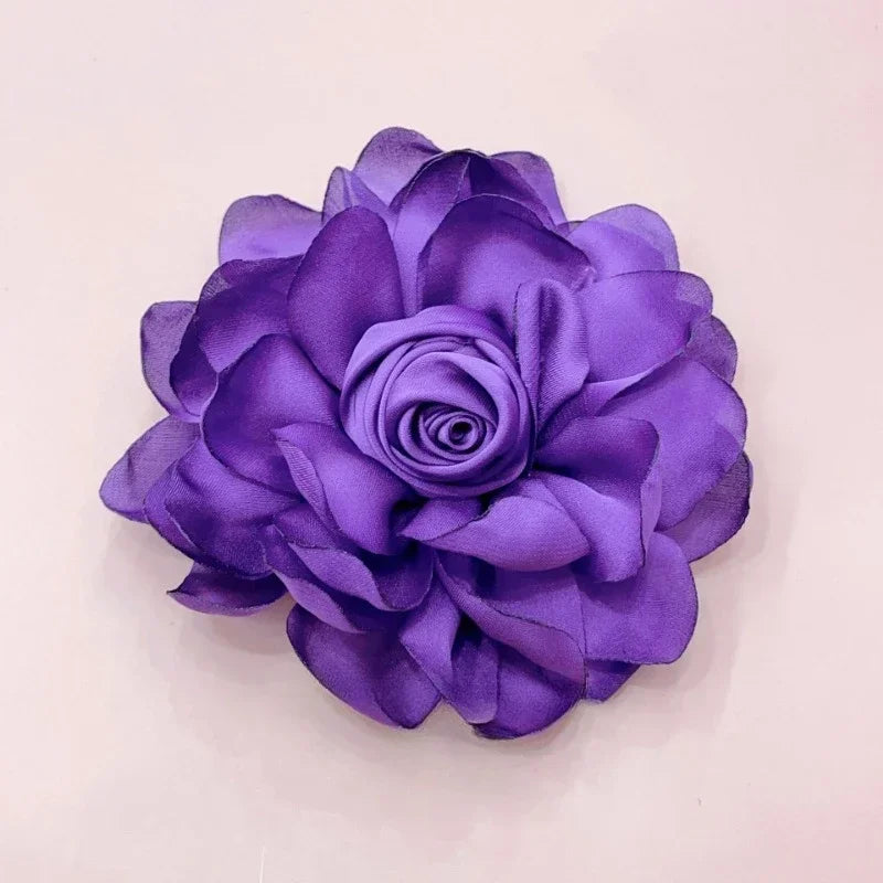 10cm Korean Fabric Rose Flower Brooches for Women Elegant Corsage Scarf Buckle Shirt Collar Pins Fashion Jewelry Wedding Brooch