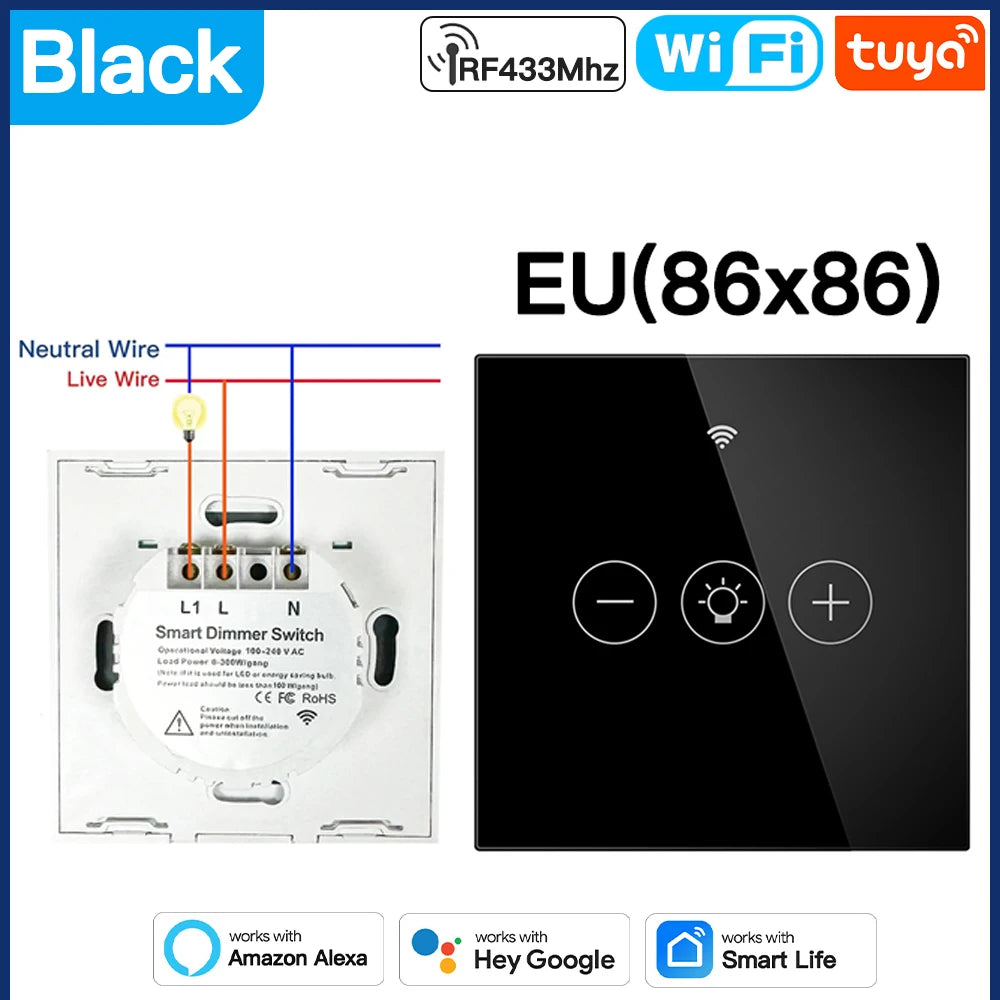 TNCE Tuya wifi Dimmer ZigBee Module Supports 2 Way Control LED Lights Dimmable Switch Work with smart life app Alexa Google Home