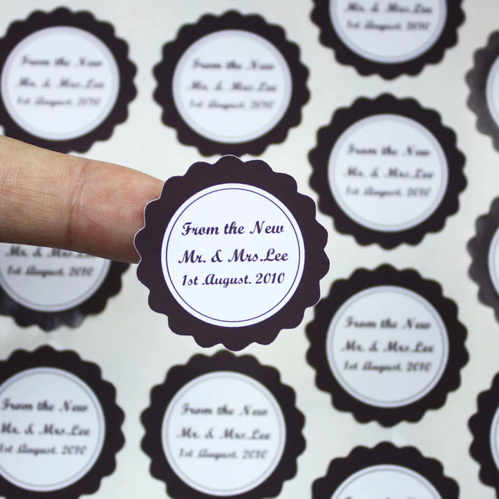 PVC Waterproof Stickers Custom Logo Wedding Birthday Gift Box Sticker Design Custom Size
