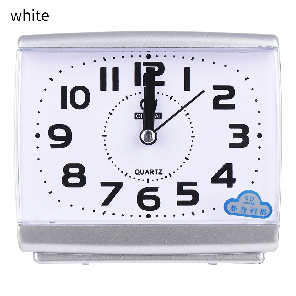 No Tick Number Square Alarm Clock Simple Quiet Quartz Clock Office Bedrooms Bedside Table Home Decor High Quality