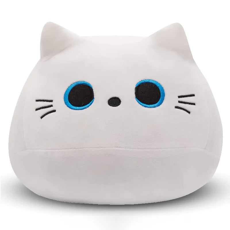 10/30CM Cute White Black Cat Plush Toys Soft Pillow Kawaii Kitten Cat Cartoon Stuffed Animals Cushion Decoration Pendant Gift