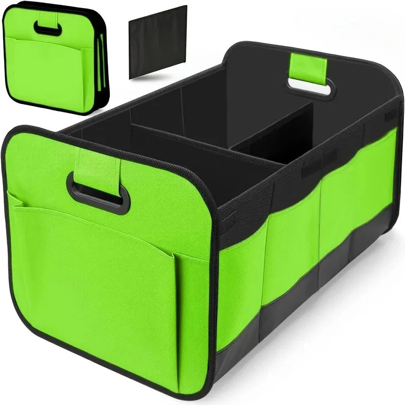 Collapsible Car Trunk Storage Box, 600D Oxford Fabric SUV Organizer with Reinforced Handles & Multiple Compartments for Vehicle