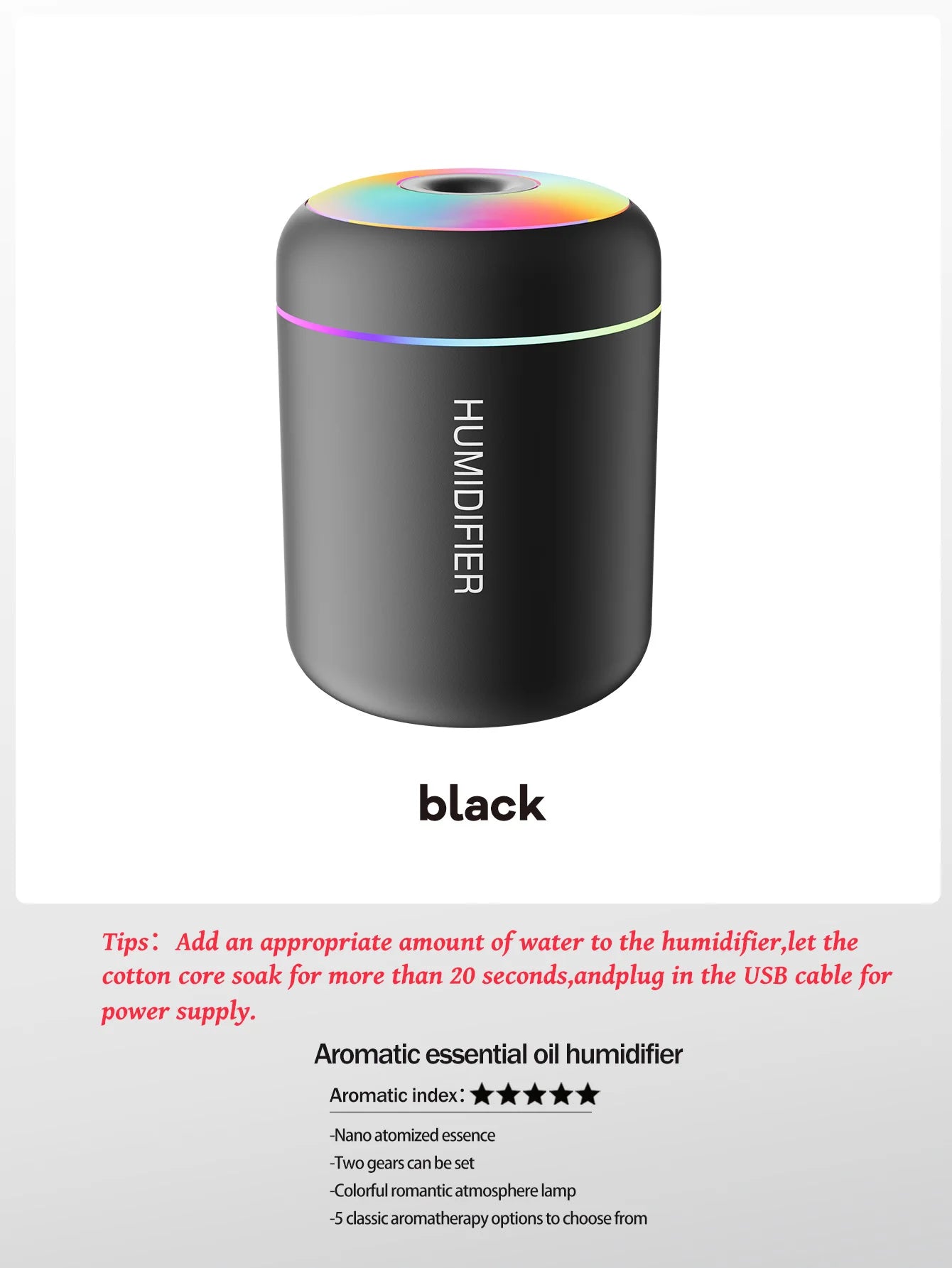 180ML Mini Air Humidifier USB Electric Aroma Diffuser Essential Oil Purifier Aromatherapy Mist Maker Lights For Car Home Bedroom