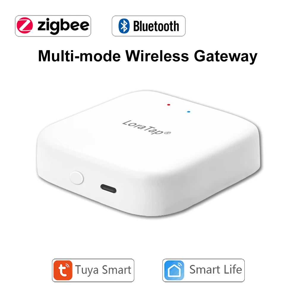 LoraTap Tuya Multi-mode WiFi ZigBee 3.0 Bluetooth Mesh Gateway Hub Bridge Wireless and Wired Smart Life App Remote Control