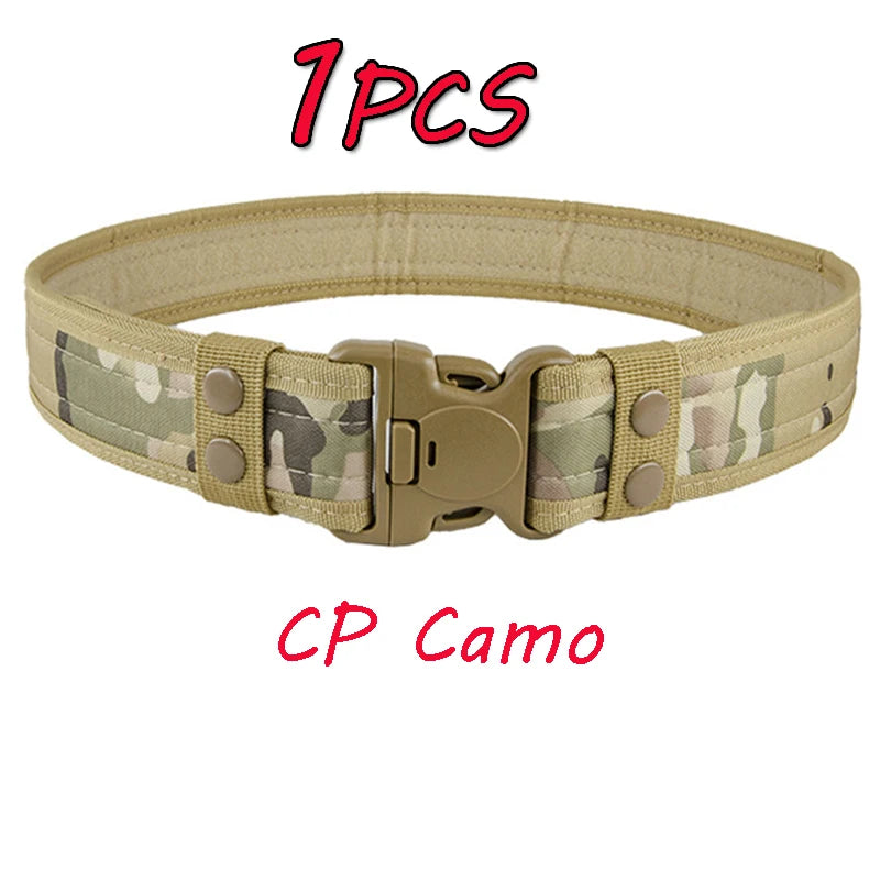 Camouflage Tactical Belt Men's Quick Release Nylon Military Belt Outdoor Combat Oxford Cloth Mountaineering Trouser Waist Belt