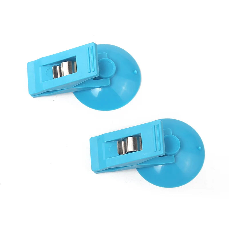 1 Pair Car Interior Window Clip Mount Black Suction Cap Clip Plastic Sucker Removable Holder For Sunshade Curtain Towel Ticket