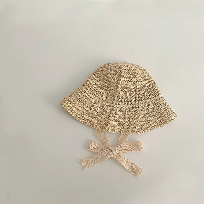 Korean style straw hat for little girls from 1 to 6 years old, sun protection, Korean style