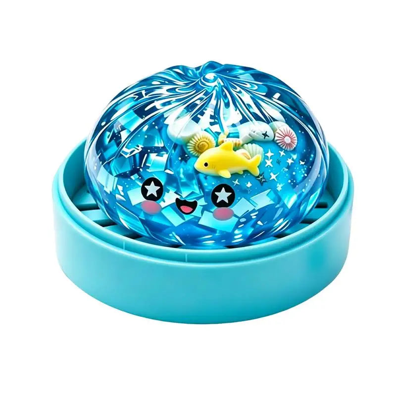 Marine Animal Shell Steamed Stuffed Bun Toy Glitter Mud Fun Decompression Toy Funny Stress Anxiety Relief Squeeze Prank Toy