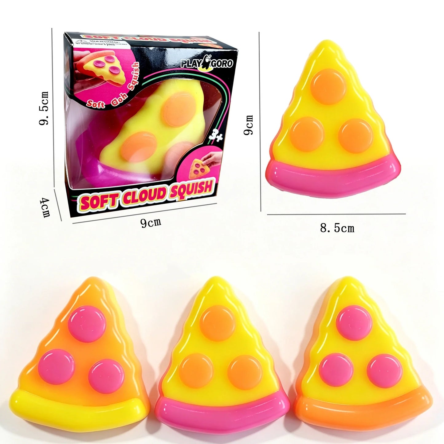 Pizza Shaped Soft Squishy Fidget Cube Velvet Squeeze Toy Sensory Stress Relief Anti-Anxiety Desktop Gadget for Relax Gift