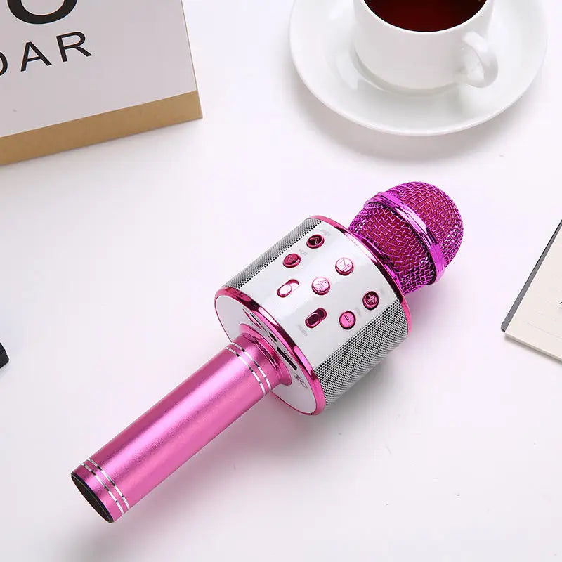 Wireless Karaoke Microphone Bluetooth Speaker, Multi-Function Controls 5-in-1 portable Handheld Mic for singing For Party