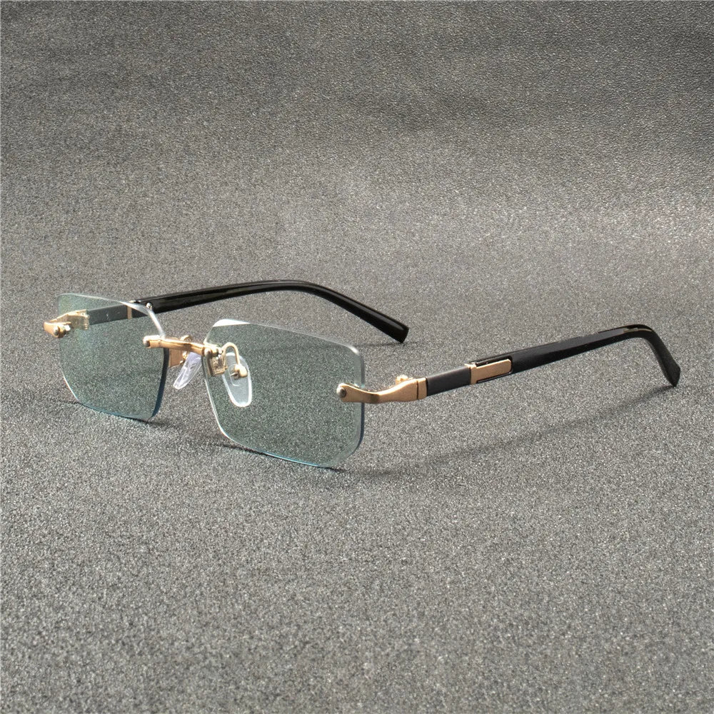 5PCS Rimless Sunglasses Rectangle Fashion Popular Women Men Shades Small Square Sun Glasses For Female male Summer Traveling
