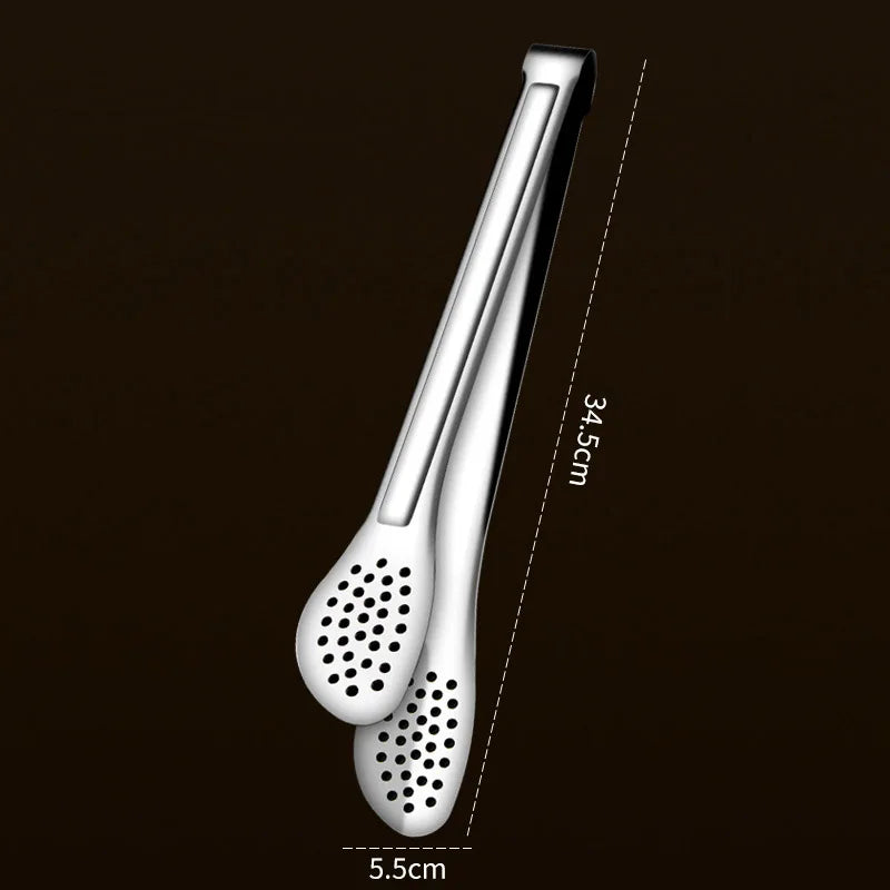 Stainless Steel Food Tongs Pastry Meat Barbecue Clip Anti-Scald Tongs Frying Fish Spatula Clip Bread Clip Household Kitchen Tool