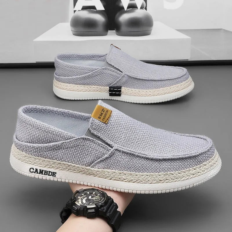 Summer Casual Loafers Men Breathable Slip On Casual Shoes for Men Classic Linen Canvas Sneakers Male Light Flats Lazy Shoes
