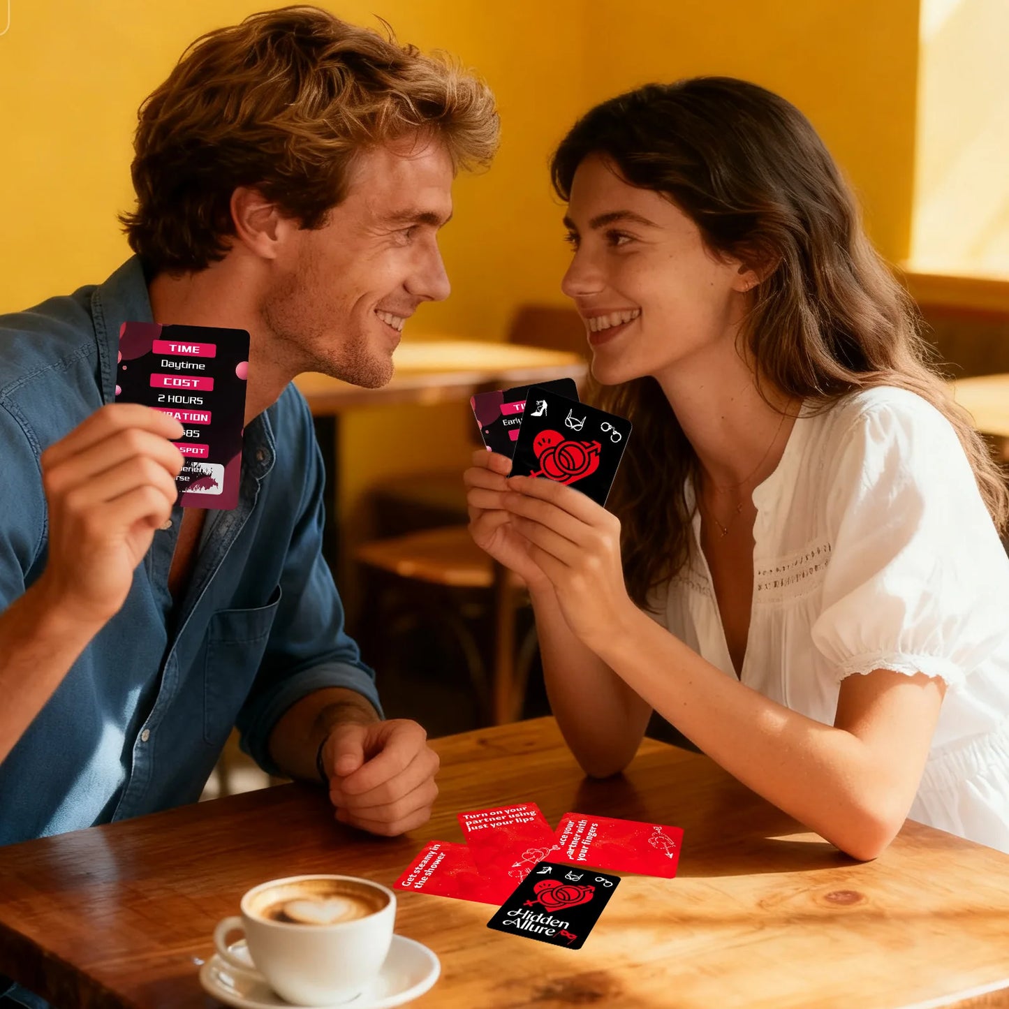 50-Card Couples Drinking Game Cards Set 8.9x6.4cm Challenge Cards Perfect for Date Nights Bedroom Fun Adult Parties