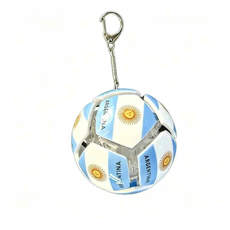 Football Keychain Fidget Toy Stress Relief Pendant Soccer Ball for Fan Portable Multi-National Team Souvenir for Car Key Handbag