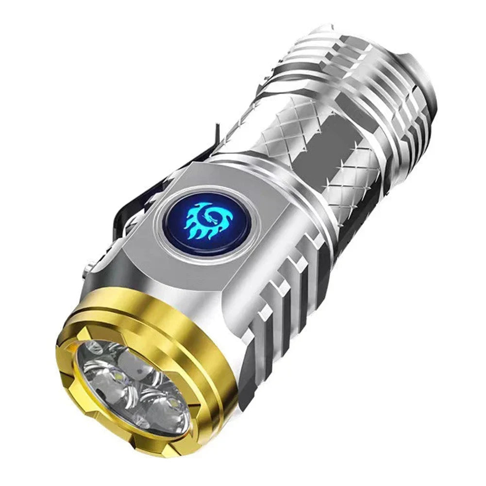 Type-C Rechargeable Waterproof Flashlight Adjustable Brightness Flash Light Super Bright Flashlight Powerful Handheld Flashlight