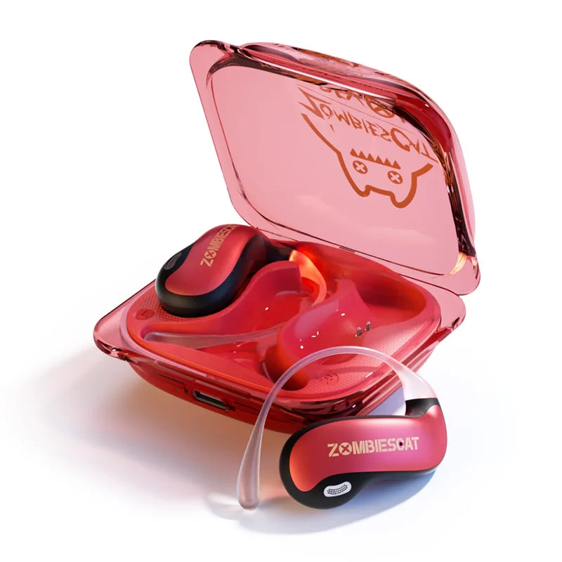 ZOMBIECAT B22 Open Ear Wireless Earbuds Bluetooth 6.0 14mm Driver Sport Headphones LED Light AI Translation for Running Cycling