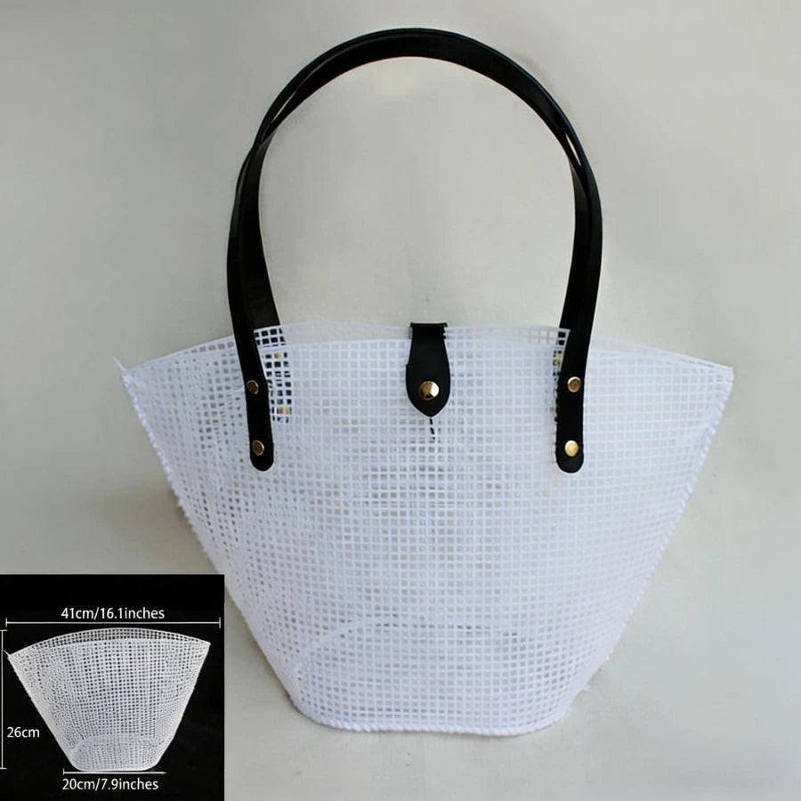 1 set of black mesh plastic embroidery hand-woven bag DIY tool kit, wallet DIY material, for handicraft lovers, handmade gift