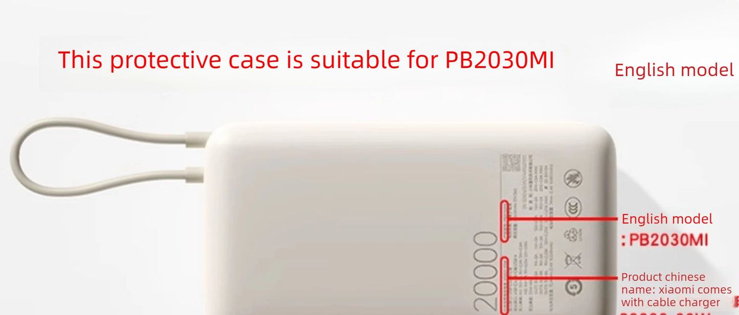Silicone Protective Case for Xiaomi Power Bank 20000 33W Dustproof Dirt-proof Cover for Power Bank PB2033M with Cable Organizer