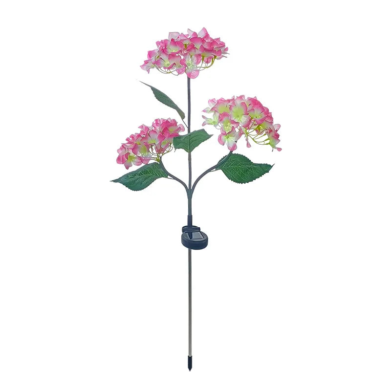 Solar Hydrangea Flower Lights For Outdoor Courtyard Decoration, LED Simulation Flower Lights, Solar Lawn Lights for Garden Decor