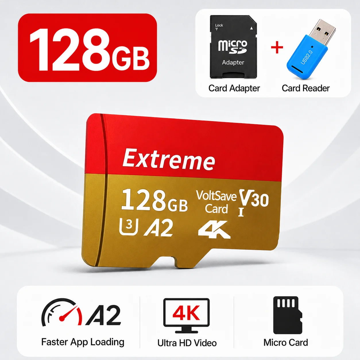 High Speed Micro TF SD Card 128GB 256GB Class10 U3 V30 for Camera Drone Driving Recorder Waterproof Memory Card