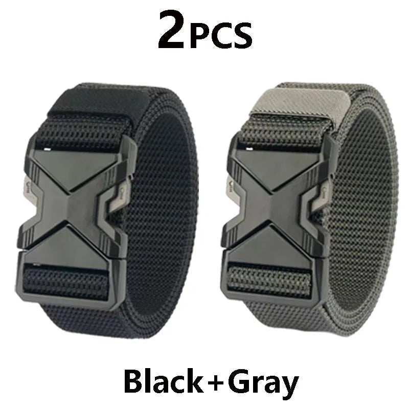 Men's Tactical Belt Nylon Braided Outdoor Training Military Belt Canva Casual Mountainee Trouser Pants Jeans Buckle Waist Belt