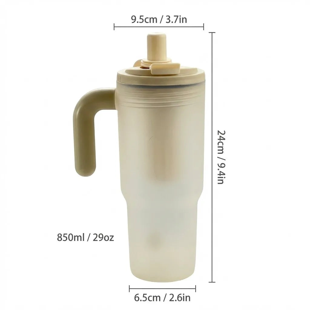 850ML Large Capacity Tumbler With Handle&Strainer Sport Portable Plastic Straw Water Cup Heat Resistant Leak-proof Water Bottle
