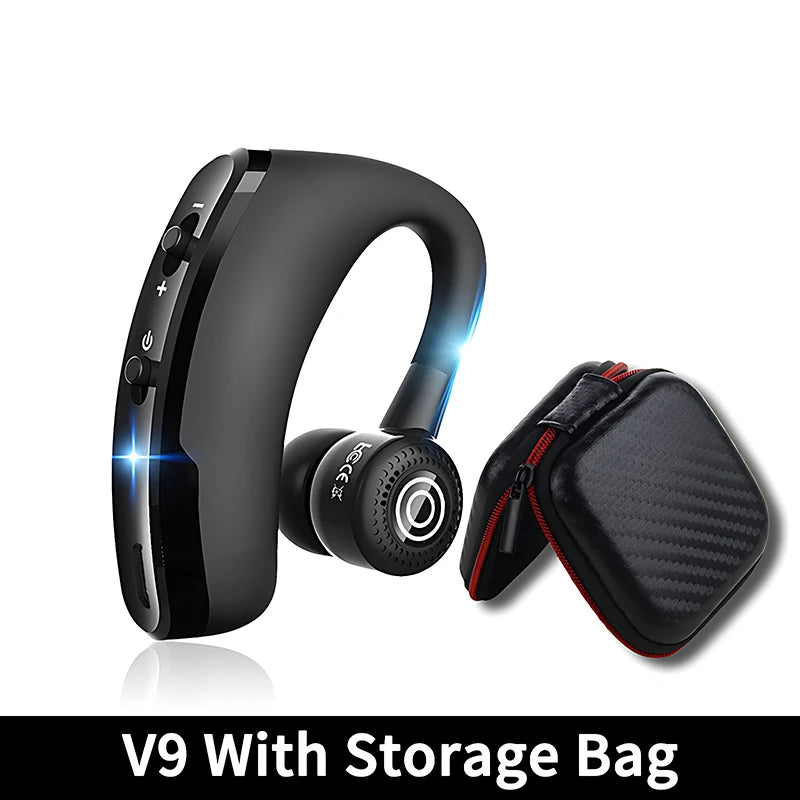 V9 Business Wireless Headphone With HD Mic Calling Noice Cancelling Driver Car Sport Bluetooth Headset 270° Rotation Earphone V8