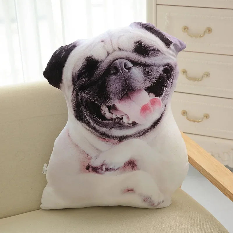 @@@NEW Hot 3D Cute Bend Dog Pillow 20CM Throw Lifelike Animal Funny Head Cosplay Favorite Toy Cushion Christmas Gift