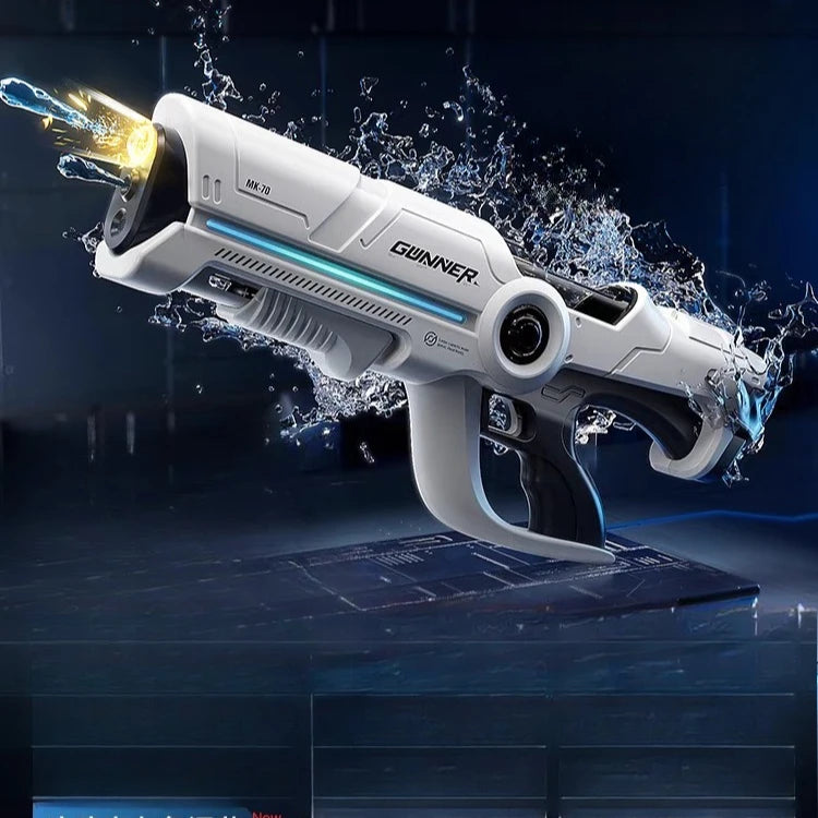 Large Electric Water Gun Toy with Light Big Capacity Automatic Water Water Spray Pistol Summer Outdoor Toy for Adult Boy Gift