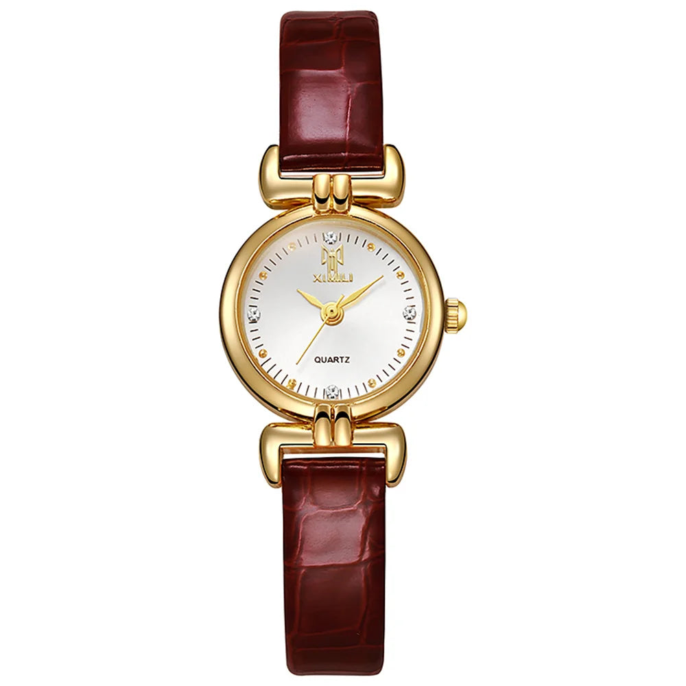 Ladies 2025 New Fashion Small Simple Diamonds Business Quartz Watch Women's Green Women Dress Clock Luxury Gift Wristwatch