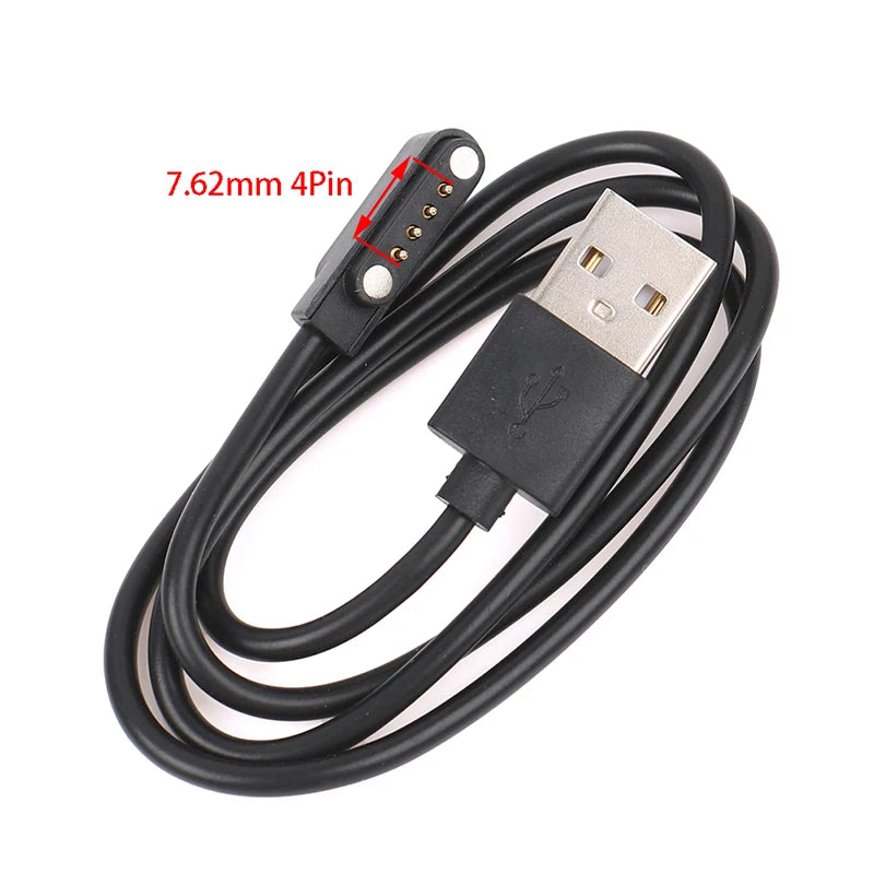 60CM Universal Smart Watch Charger Cord Magnetic Charging Cable 2/4 Pin USB Charger