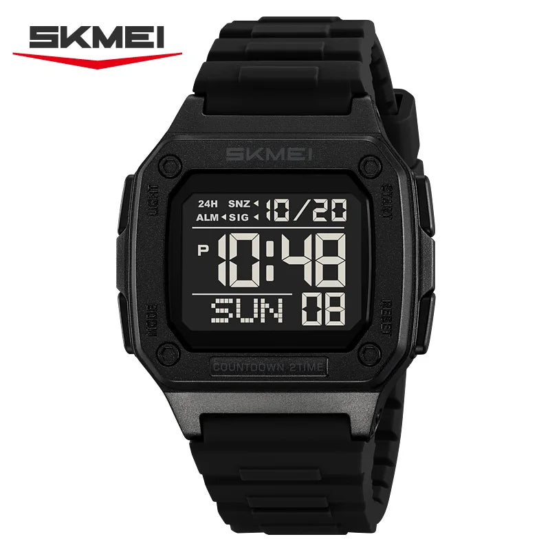 SKMEI 2456 Fashion Digital New Watch for Men Alarm Retro Sport Electronic Wristwatch LED Countdown Hand Clock Reloj Masculino