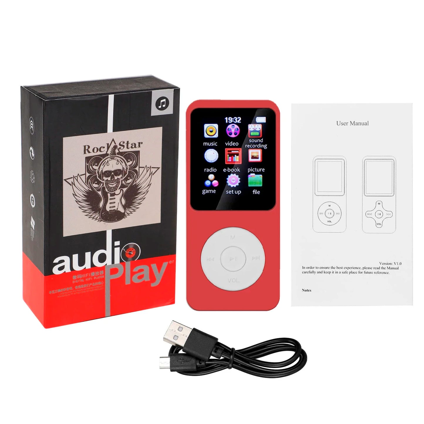 Portable MP3 Player 1.8 Inch Screen Walkmen HIFI Bluetooth Compatible E-Books Recording Bluetooth Wifi Pplayer FM Radio Player