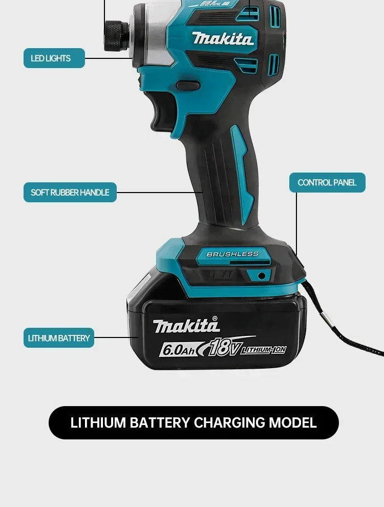 2025 Makita DTD173 niebieska 18V bezszczotkowa zakrętarka udarowa Li-ion Elektronarzędzie Narzędzie wielofunkcyjne, Wiertło, Elektronarzędzie