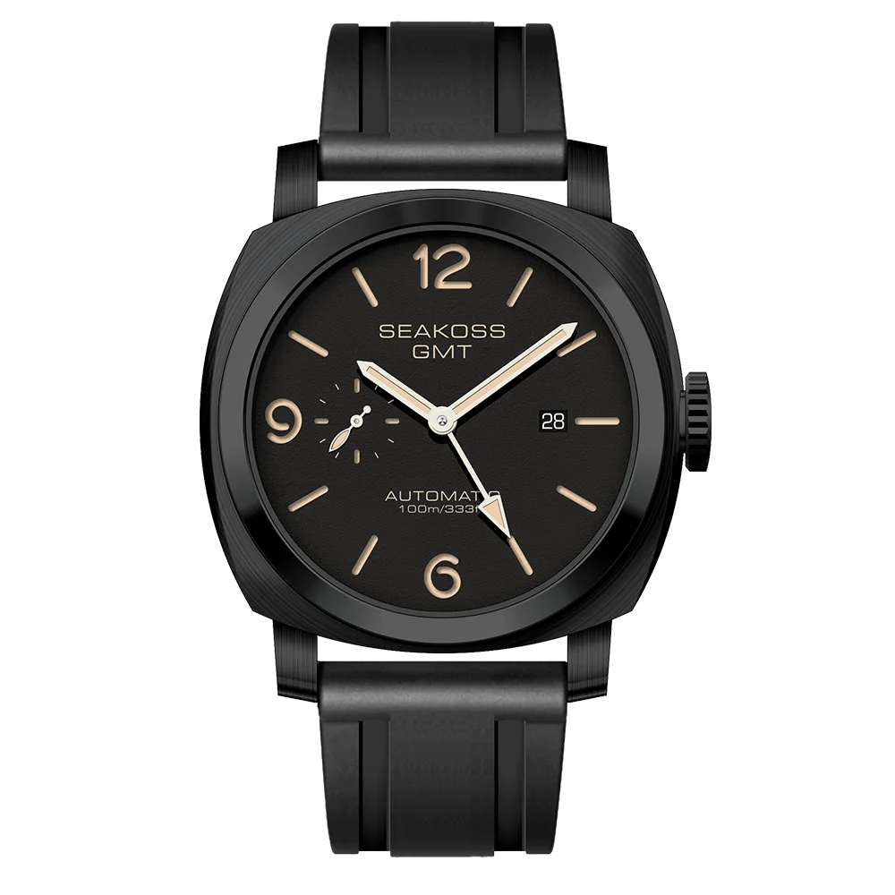 SEAKOSS GMT Super Luminous Diving Automatic Mechanical Watch Men 10ATM 1963 Seagull st2557 Movement Calendar Sapphire Wristwatch