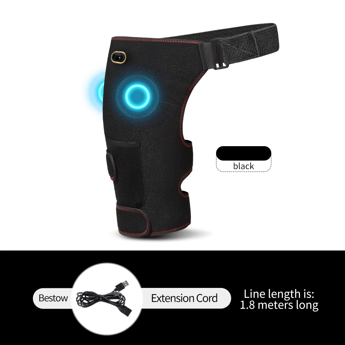 Cordless Heated Hip Support Brace with Massager Relief Lower Back Hip Heating Massage Support Hips Muscle Relaxation