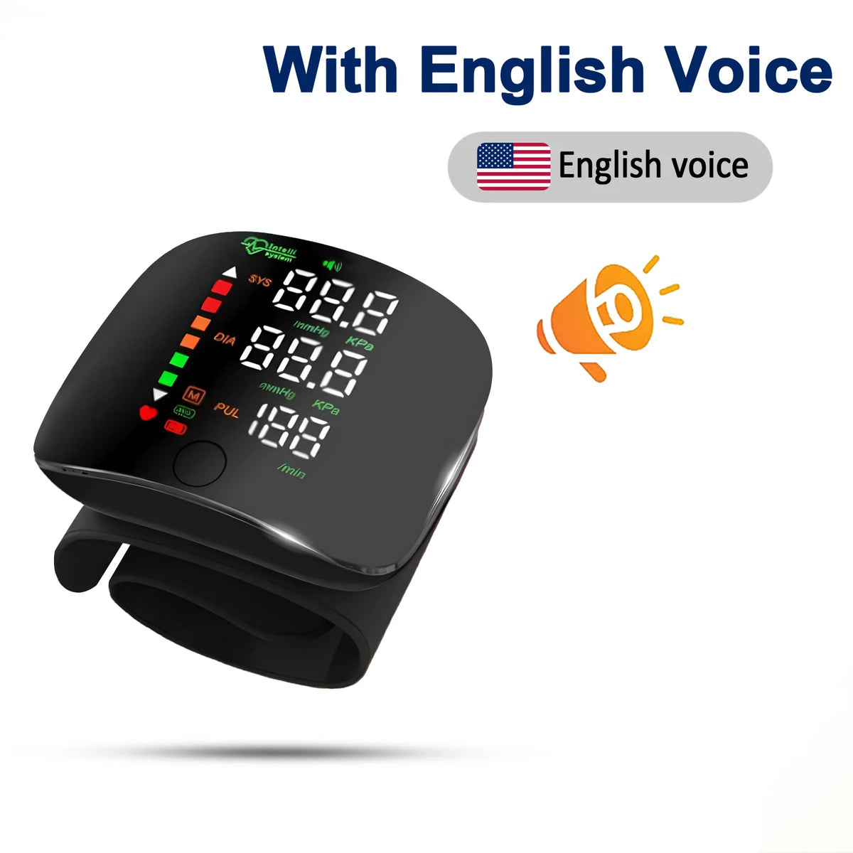 Rechargeable Wrist Blood Pressure Monitor Medical Russian / English Voice Digitlal Tensiometro Health Sphygmomanometer Tonometer