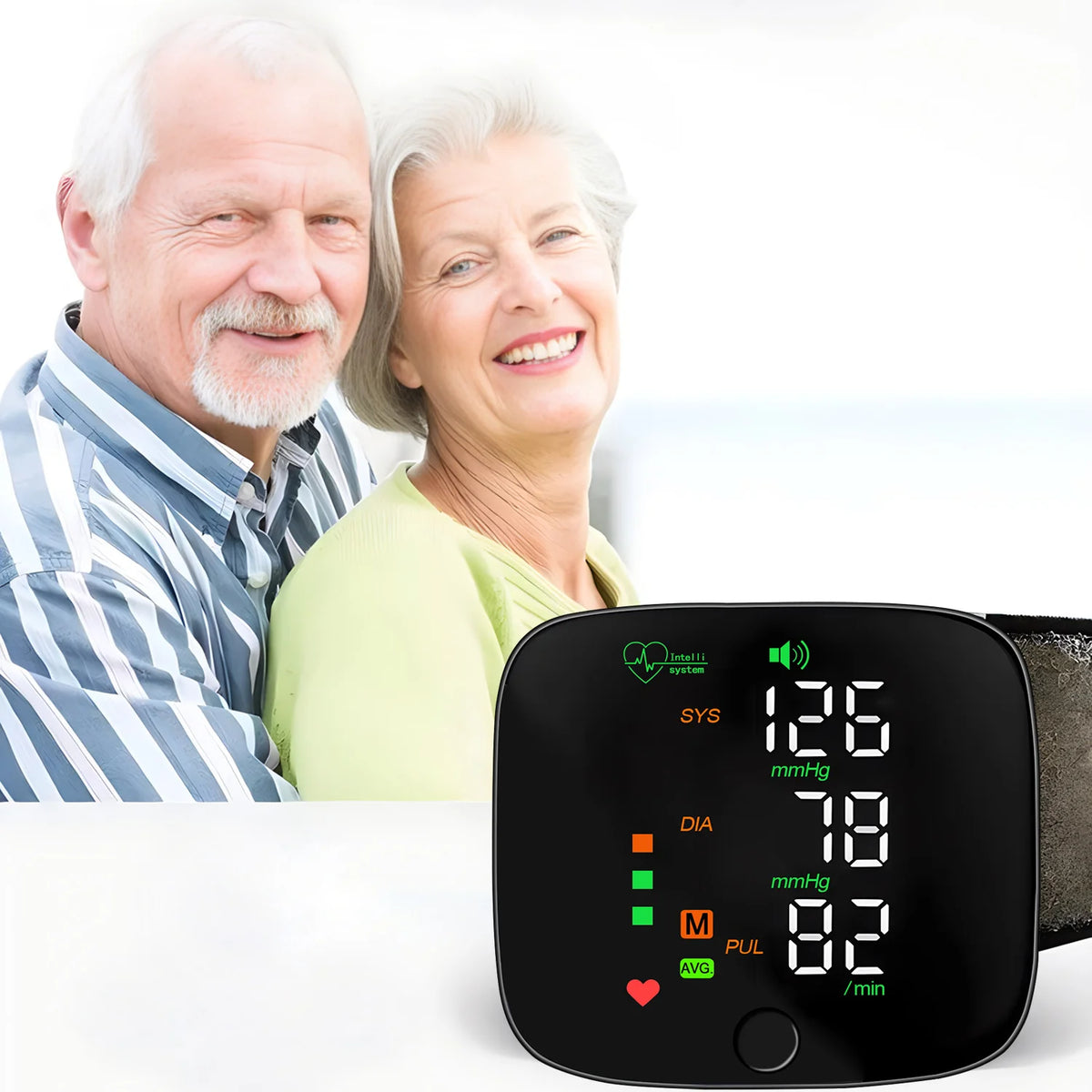 Digital Touch LCD Screen Chargeable Voice Wrist Blood Pressure Monitor Digital Automatic BP Tonometer Heart Rate Sphygmomanomete