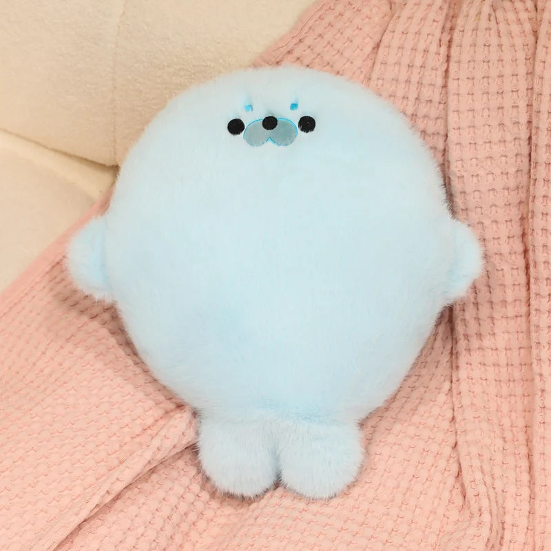 Chubby Cartoon Seal Plush Toys Cozy Soft Animal Hand Warmer Throw Pillow Office Nap Pillow Lovely Room Decor Xmas child Gift