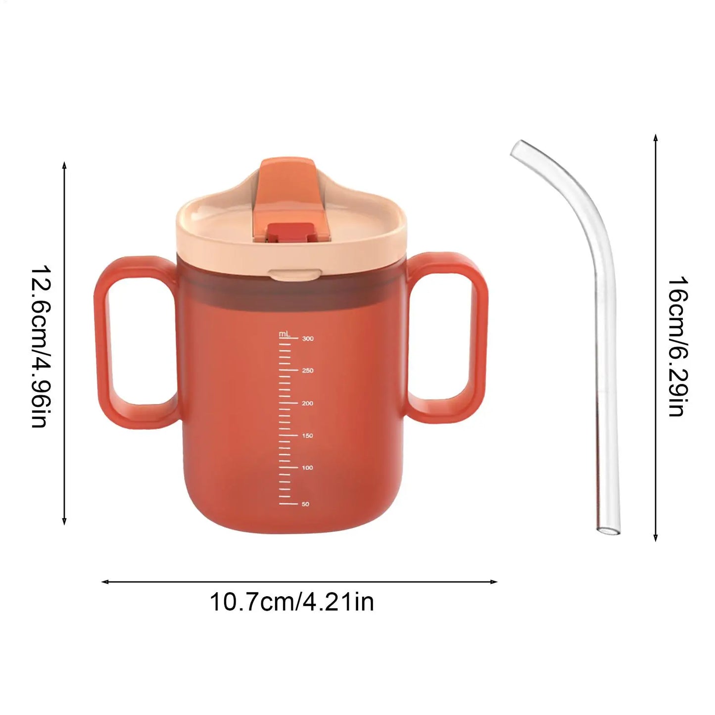 300ml Elderly Care Cup PP Water Cup With Handles Mugs Slowly release water Anti overflow Cup Recovery Feeding Drinking Cup