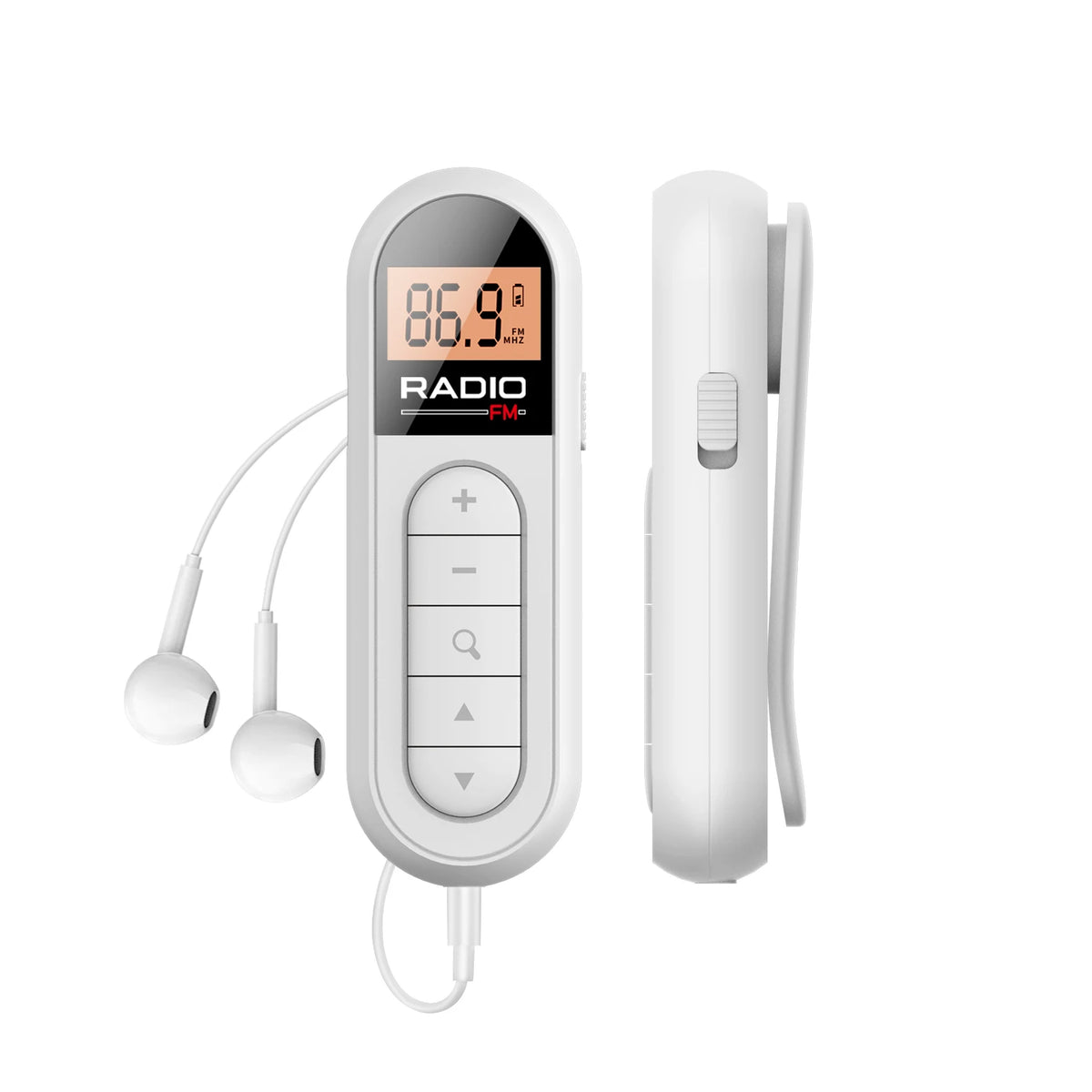 FM Portable Radio, Rechargeable Pocket Radio with Best Reception Digital Tuning, LCD Screen,Belt Clip, Stereo Sound Earphone Jac