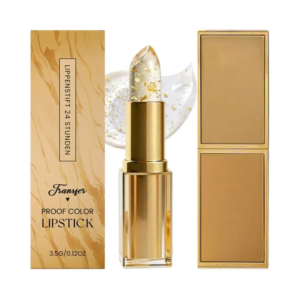 Gold Crystal PH Color Changing Lipstick Hyaluronic Acid Moisturizing Lip Balm Fade Lip Line Relieve Dryness Non Greasy Lip Gloss