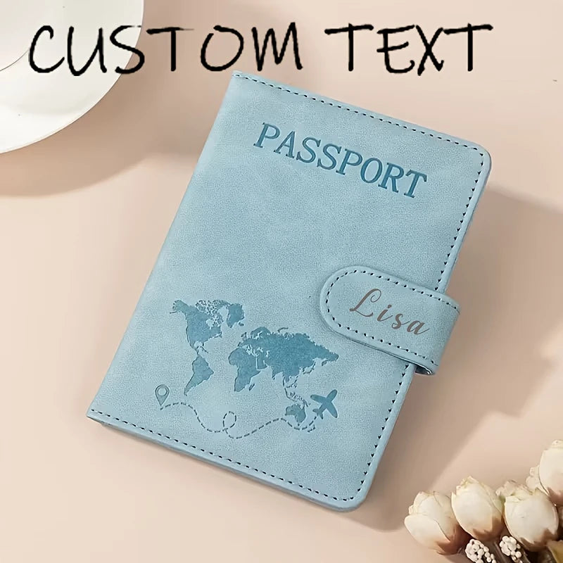 Custom Name Passport Holder for Essentials Passport Wallet Cover Case for Travel Accessories Passport Book Holders for Women/Men