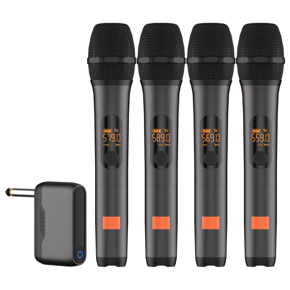 Wireless Microphone M23-4 UHF Recording Universal Karaoke Mic With Lithium Battery Receiver For Party Church Speaker