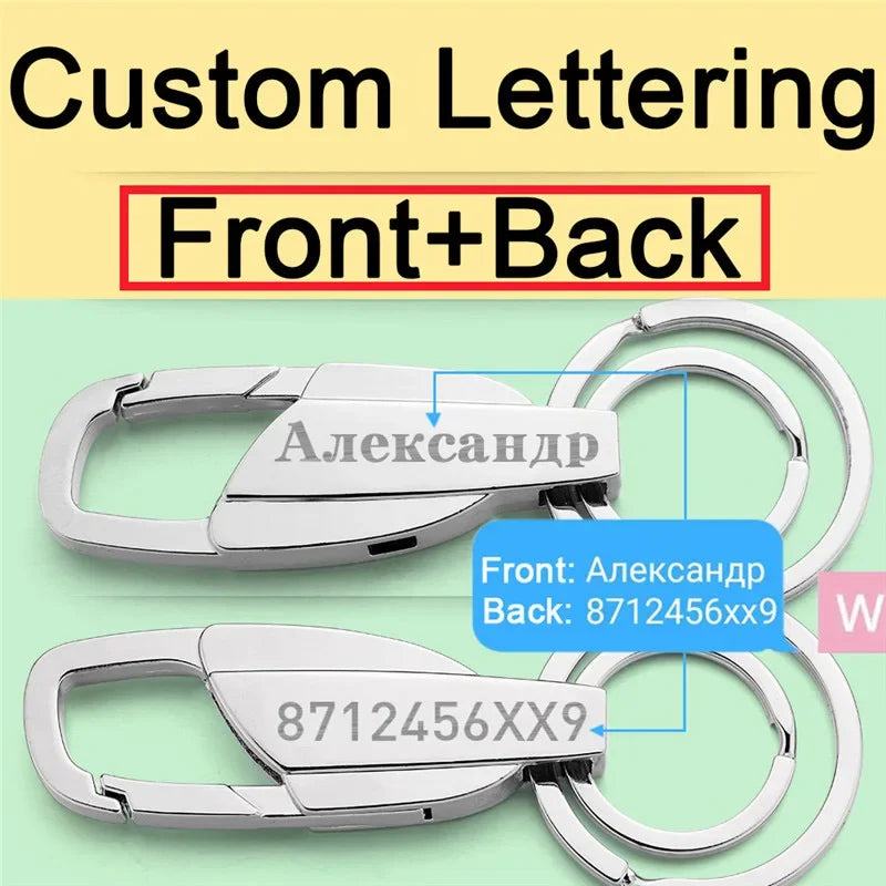 Custom Lettering Keychains Keyrings Metal Engrave Name Customized Logo Key Chain For Car Women Men gift K372
