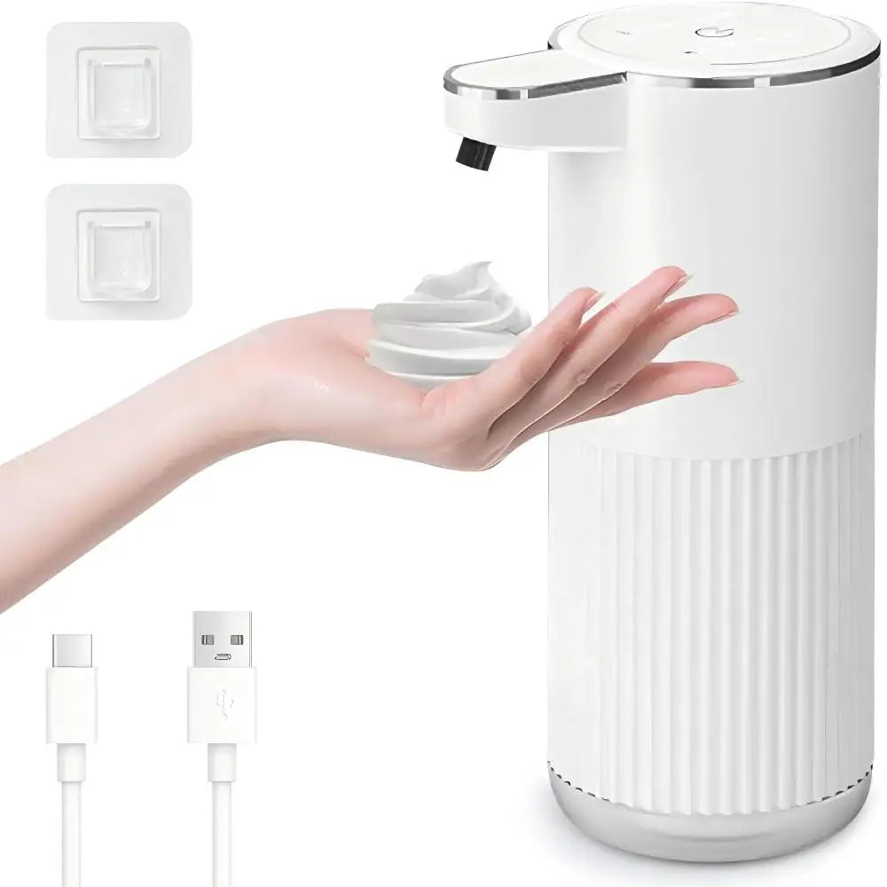 Dozownik do mydła 350ML w płynie/pianie, naścienny, IPX5, 4 poziomy regulacji, akumulatorowy, elektryczny, inteligentny, automatyczny, sensoryczny