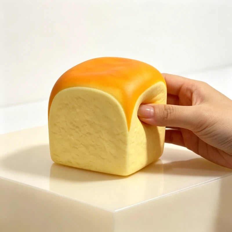 1&2PC Simulation Bread Squishy Squeeze Toy Food Grade Silicone Safe Soft Slow Rising Decompression Fidget Toy For Stress Relief