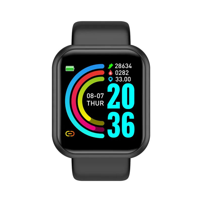 Smart Watch Message Remind Music Control Calorie Distance Fitness Tracker Men Smartwatch Women Kids Watches Clock Alarm Y68 D20